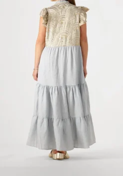 lichtblauwe greek archaic kori maxi jurk 231097