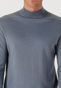 lichtblauwe profuomo coltrui pullover mock neck merino