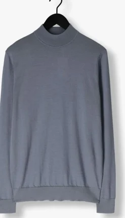 lichtblauwe profuomo coltrui pullover mock neck merino