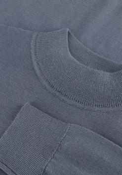 lichtblauwe profuomo coltrui pullover mock neck merino