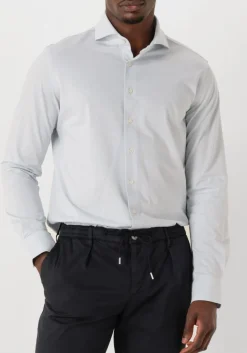 lichtblauwe profuomo klassiek overhemd shirt x-cutaway japanese knitted