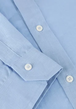 lichtblauwe resort finest blouses shirt 100% linen