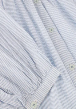 lichtblauwe summum blouses oversized blouse micro stripe