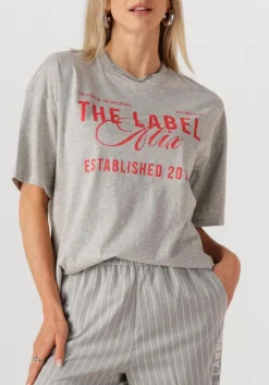 lichtgrijze alix the label t-shirt ladies knitted the label t-shirt