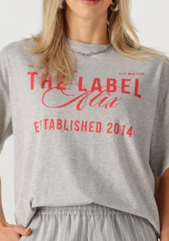 lichtgrijze alix the label t-shirt ladies knitted the label t-shirt