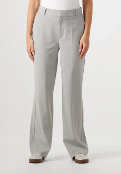 lichtgrijze alix the label pantalon ladies woven foil stripe pants