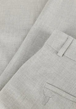 lichtgrijze alix the label pantalon ladies woven foil stripe pants