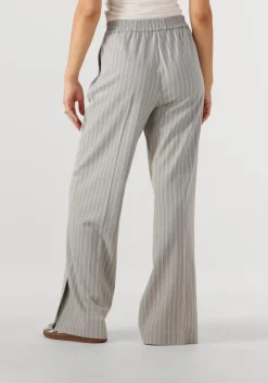 lichtgrijze alix the label wijde broek ladies woven pinstripe pants