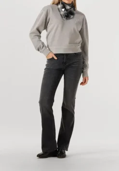 lichtgrijze closed sweater printed sweat shirt