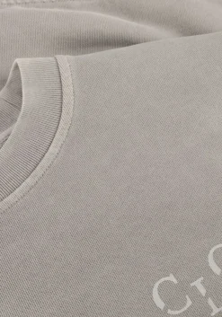 lichtgrijze closed sweater printed sweat shirt