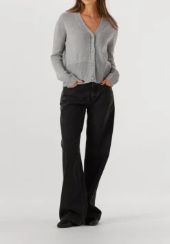 lichtgrijze closed trui v neck cardigan