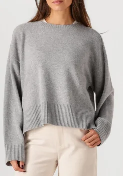 lichtgrijze closed trui v neck cardigan