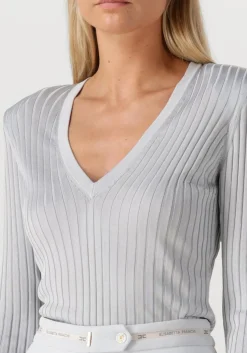 lichtgrijze elisabetta franchi trui knitted sweater