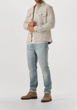 lichtgrijze genti overshirt eagle relaxed fit