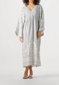 lichtgrijze greek archaic kori maxi jurk 430582