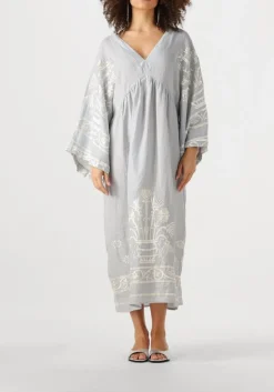 lichtgrijze greek archaic kori maxi jurk 430582