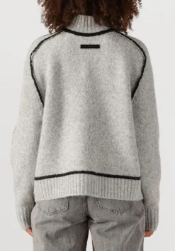 lichtgrijze haute l'amitié trui toby hem line knit