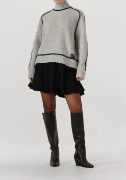 lichtgrijze haute l'amitié trui toby hem line knit