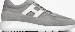 lichtgrijze hogan lage sneakers interactive3 allacciato pelle