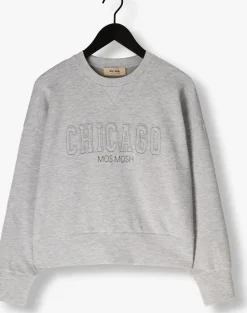 lichtgrijze mos mosh sweater mmrenzi o-ls sweatshirt