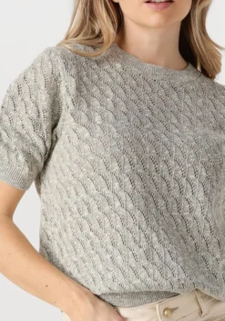 lichtgrijze mos mosh t-shirt mmkarin marisol ss linen knit