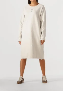 lichtgrijze penn & ink midi jurk dress print