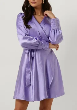 lila notre-v mini jurk nv-doris satin dress