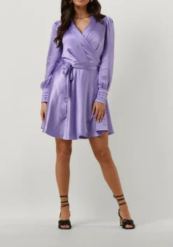 lila notre-v mini jurk nv-doris satin dress