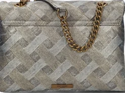 metallic kurt geiger london schoudertas large kensington soft