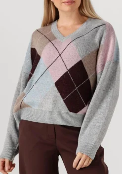 multi co'couture trui maja check v neck