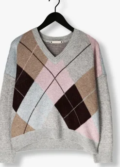 multi co'couture trui maja check v neck