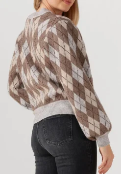 multi co'couture trui row check cardigan