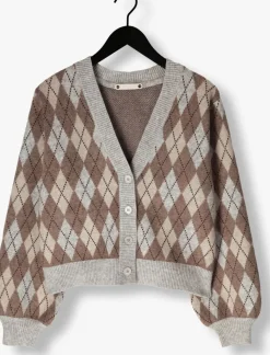 multi co'couture trui row check cardigan