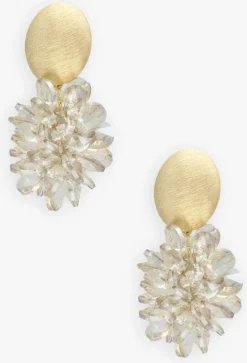 multi lott. gioielli oorbellen thick oval crystal sequins