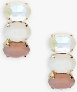 multi lott. gioielli oorbellen vertical oval three stones m