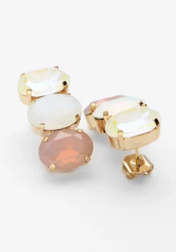 multi lott. gioielli oorbellen vertical oval three stones m