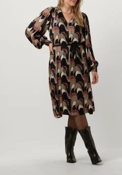 multi summum midi jurk dress abstract peacock