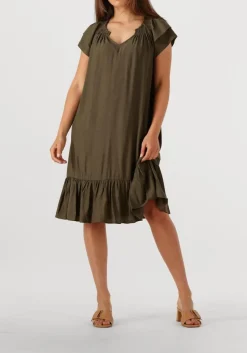 olijf co'couture mini jurk sunrise cropped dress