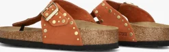 oranje birkenstock teenslippers gizeh rivet border