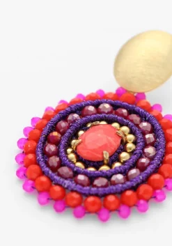 oranje lott. gioielli oorbellen filled oval 3 rings w/ stone m