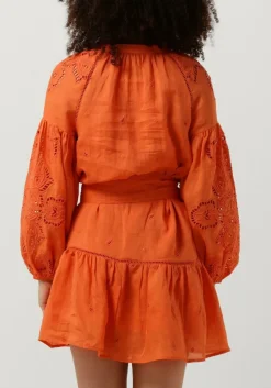 oranje scarlett poppies mini jurk sunshine babe short