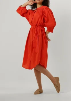 oranje summum midi jurk dress cotton voile