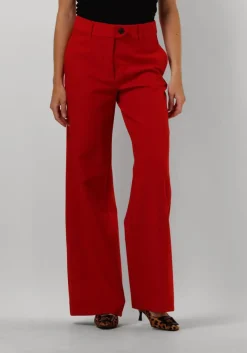 rode co'couture wijde broek vola long wide pant