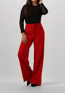 rode co'couture wijde broek vola long wide pant