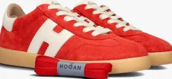rode hogan lage sneakers cool allacciato