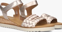 roségouden gabor platte sandalen 759.2