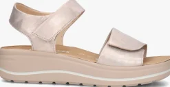 roségouden hartjes platte sandalen woogie