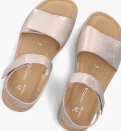 roségouden hartjes platte sandalen woogie