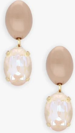 roségouden lott. gioielli sieraad ce sw oval with oval strass pendant m
