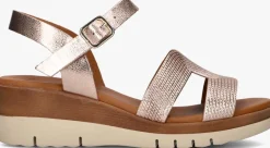 roségouden stefano lauran sandalen met hak met koord sandaal